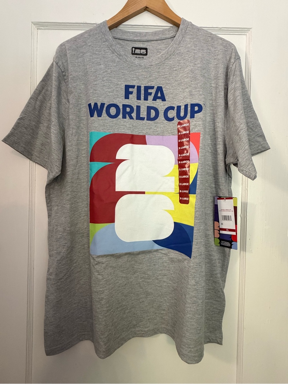 FIFA World Cup 26 Gray Tee with Canada·Mexico·USA TricolorPrint